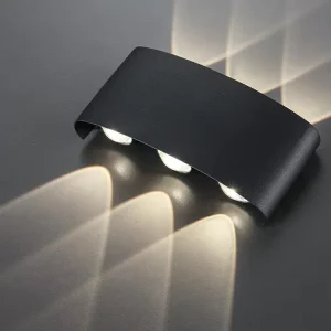 2W 4W 6W 8W 10W 12W Aluminum Outdoor Wall Lamps Minimalist Style Linear Chrome Rectangular IP65 Waterproof Wall Sconce