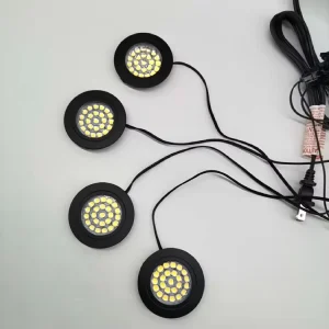 2W Recessed Circular LED Under Cabinet Light for Wine Cabinets
