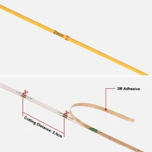 2mm DC12V COB LED Strip Light 480LED m Warm Cold White Flexible Linear Tape Lights Bar Car Decoration