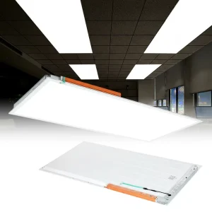 2×4 FT LED Panel Light with Emergency Backup 3CCT Tunable Dimmable Aluminum Ceiling Light IP44 for Office