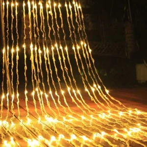 3*3 6*3 LED Waterfall Curtain Light Holiday Fairy String Decoration Home Christmas Diwali IP44 Rated Ra80 3500K Warm White