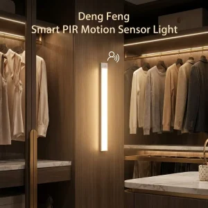 3-Color Stepless Dimming 3000K-6000K PIR Motion Sensor LED Cabinet Light for Kitchen Bathroom Living Room