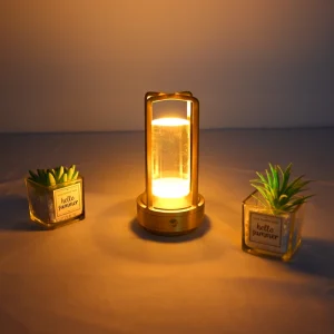 3 Color Touch Portable Luxury Outdoor Restaurant Crystal Lantern Rechargeable Cross Table LED Lamp Mood Lights Table Lamp