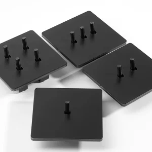3-Gang 2-Way 110-250V Wall Switches Black Toggle Control with Stainless Steel Panel