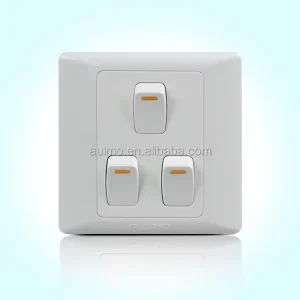 3 Gang 2 Way Electrical Colored Wall Switch DJ-4015