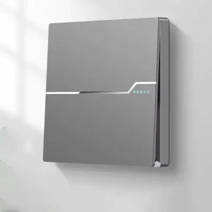 3 Gang 2 Way Electrical Switch and Socket Brushed Panel Power Light Wall Switch