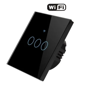 3-Gang Touch Light Switch, Zigbee Smart Home Switch, Glass WiFi Touch Panel, Bluetooth, 2.4G Dual-Mode