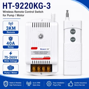 3 KM Wireless Remote Control Switch 220V 40A for Water Pump Motor Fan