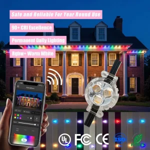 3 Led Pixel Point Lights Rgbic IP68 Permanent Outdoor Christmas Decorative Lighting 12V 24V 36V Eave Track Lights