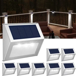 3 Led Solar Light Outdoor Iron Led Solar Wall Light for Stairs Paths Deck Patio Garden