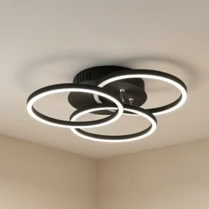 3-Ring LED Ceiling Light Flush Mount Close-to-Ceiling Lamp for Bedroom Hallway Living Room