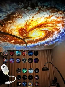 30 Projection Slides 2-in-1 Mini USB Galaxy Star Projector Night Light ABS Starry Sky Lamp