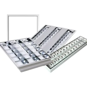 300*1200 600*1200 600*600 595*595 Grid Troffer Louver Lamp Recessed T5 T8 LED Grille Light Fixture