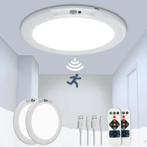 3000K 4500K 6500K Battery-Operated Ceiling Light with Motion Sensor and Remote
