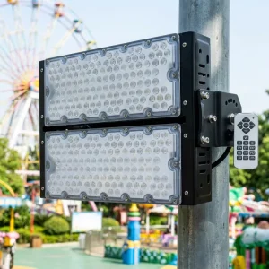 300W RGB White Outdoor Smart Spotlight with RF Remote Control for Park and Christmas Decorations