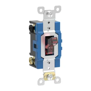 30A Electric Double Pole Large Wall Toggle AC Quiet Illuminated Light Switch 120-277 VAC