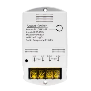 30A WiFi Remote Control Light Switch Relay Module AC 85-250V, 220V/110V, 10A/20A Output, Plastic