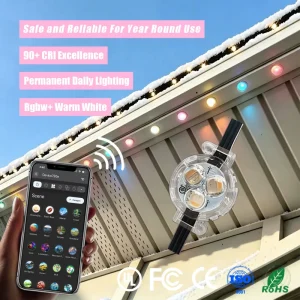 30MM 12V 24V 36V Rgbw Pixel Point Lights IP68 Permanent Track Light Smart App Controller Christmas Decorative Lighting