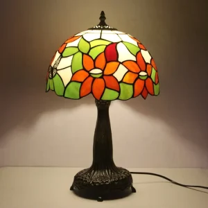 30cm Sunflower Lampshade Alloy Base Simple Flexible AC E26 Bed Room Stained Glass Table Lamp