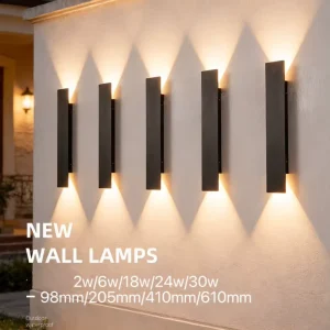 30w Outdoor Waterproof Wall Lighting Modern Simple Corridor Staircase Pillar Light Living Room Background Decoration Wall Lamp