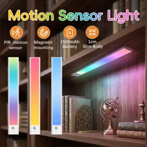 32 LED 3000K Motion Sensor Under Cabinet Lights 1500mAh Rechargeable Battery for Kitchen Wardrobe