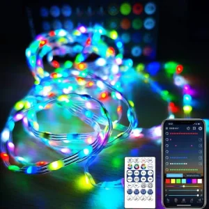 32.8ft 100-LED IP68 Waterproof Copper Wire String Light, Battery Powered, Color-Changing RGB, Smart WiFi