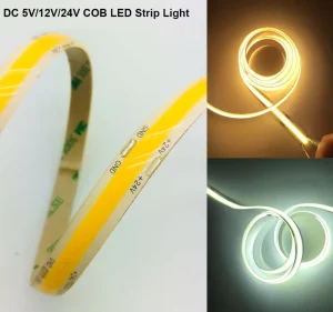 320 LEDs/m 10W Mini COB LED Rope Strip Light 3000K Warm White 24V DALI PWM Dimmable Ra90 Dotless Flexible Strip
