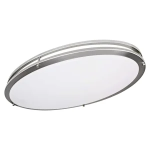 32inch LED Oval Brushed Nickel Ceiling Lights Acrylic Cover 3CCT Adjustable Great Home Lighting for Apartment
