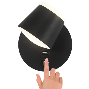 350 Degree Rotate Hotel Reading Lamp Black Aluminum Indoor Wall Light Bedside Stairs Nordic Modern Led Wall Lamp