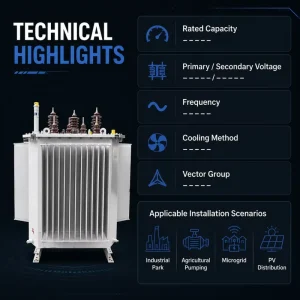 35kV Triangular Core Three-Phase Silicon Steel Oil-Immersed Distribution Transformer IEC60076 Custom KVA Voltage