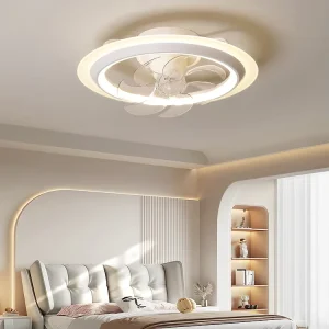 360° Oscillating Head 55cm 21inch 87W Indoor Modern Led High Ceiling Celling Fan Lamp With Light fan Cooler Light for Bed Room
