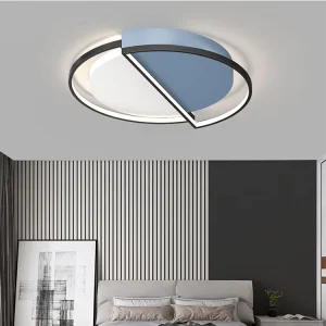 38W Round Ceiling Light Fixture Three Light Colors Remote Control Iron Acrylic LED Light for Living Room