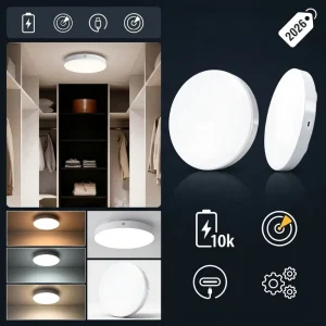 3CCT USB Rechargeable Wireless Radar Sensor LED Ceiling Light, 10000mAh 5.7W, with Remote Control