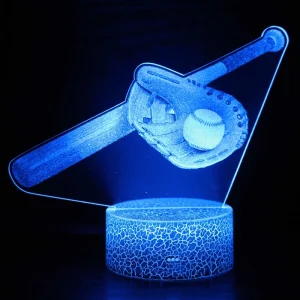 3D Acrylic Engraved LED Night Light Clear Carved Character Lamp 7 Color