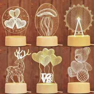 3D Acrylic LED Lamp for Home Children’s Night Light Table Lamp Birthday Party Decor