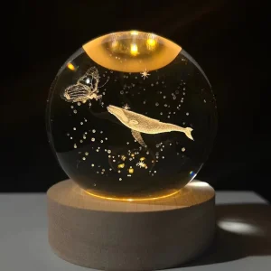 3D Ball Night Lamp Luminous Crystal Ball Decoration Solar System Led Night Lights Desktop Home Decor