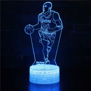 3D Basketball Player LED Night Light with Touch Control, Multi-Color Lighting, and DC Power