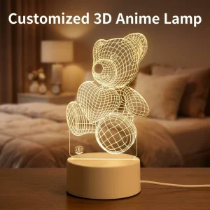 3D Illusion LED Custom Acrylic USB Night Light Table Lamp for Kids