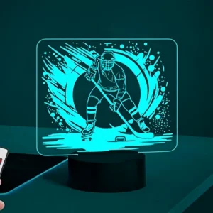3D LED Ice Hockey Players Lamp 7 Color Changing Touch Dimmable USB Powered Acrylic Children’s Bedside Night Light