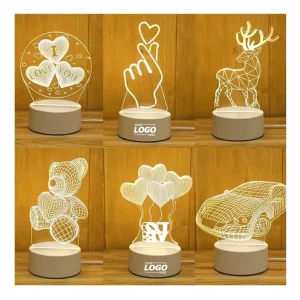 3D LED Night Light for Kids’ Room with Remote Control, 16 Colors