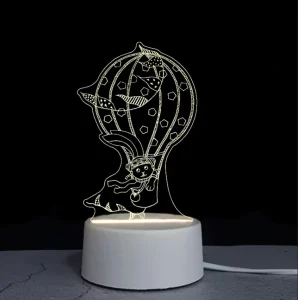 3D LED Optical Illusion Customizable Acrylic Lamp Warm White Wood Photo Frame Night Light