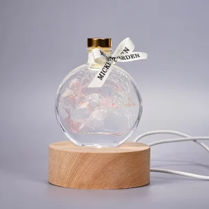 3D LED Trophy Lamp USB Plug-In Sensor Control Warm White Solid Wood Luminous Base
