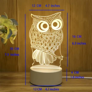3D Lamp Led Table Lamps Custom Decor Light Desk Table Lamps Owl Style Acrylic Lovely Gift LED Night Light Colorful Gift Decor