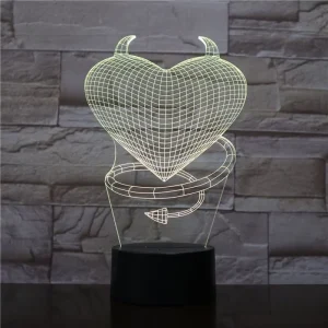 3D Lovely Table Lamp Room LED Table Light Desk Wireless LED Lamp 7 Colors USB Acrylic Light Nightlight Room Decor