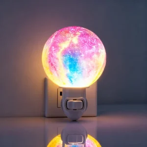 3D Moon/Earth LED Night Light Star Projector Colorful ABS Plug-In Lamp High CRI 95