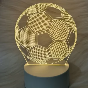 3D Night Light Football Star Series Touch Control Warm White Dimmable LED Table Lamp with Modern Design for Bedroom