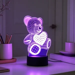 3D Night Light USB LED Night Light Changing Color Table Lamp Flash Camera Pattern Image Gift Bedroom