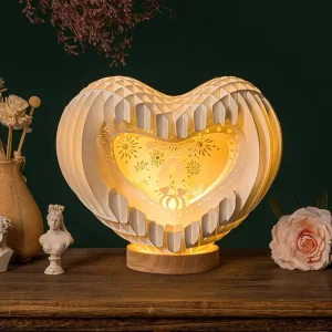 3D Paper-Cut Lamp Small Bedside Night Light for Bedroom Desk Decor