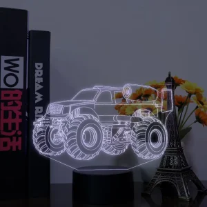 3D Sport Car Night Light Led Touch Switch Decor Table Desk Optical Illusion Lamps 7 Color Changing Lights LED Table Lamp