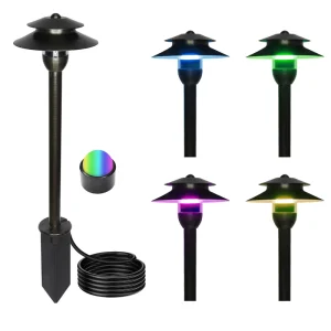 3W 24V Low Voltage Waterproof Brass Landscape Light for Outdoor Garden Pathways with Wi-Fi Control